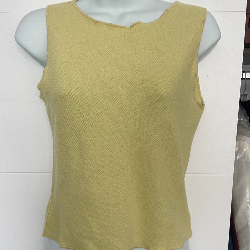 Marni Cashmere Sleeveless YELLOW SUMMER FUN Sweater Sz 42